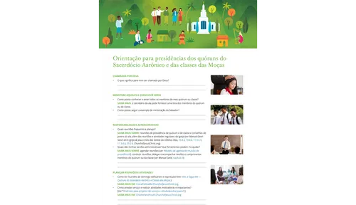 orientação para presidência de quórum e presidência de classe