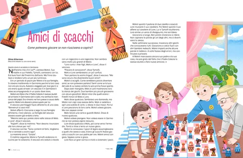 PDF della pagina con illustrazione di bambini che giocano a scacchi a un tavolo