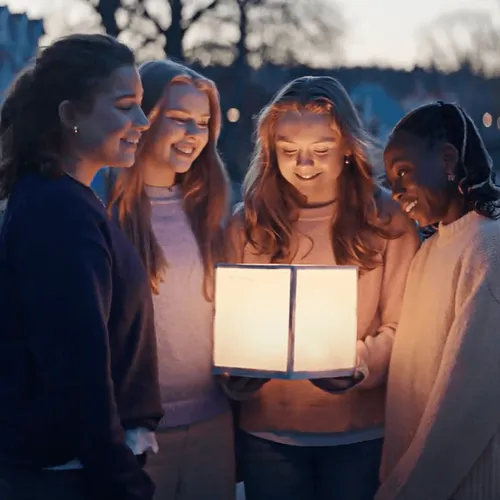youth with a lantern