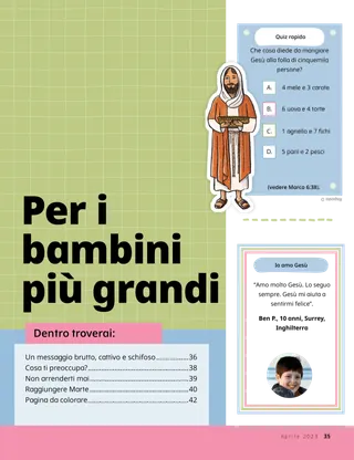 Pagina di copertina per i bambini più grandi
