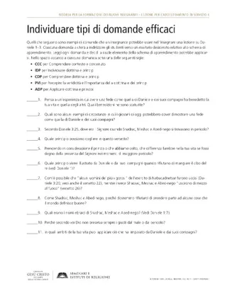 approfondimento, Individuare tipi di domande efficaci