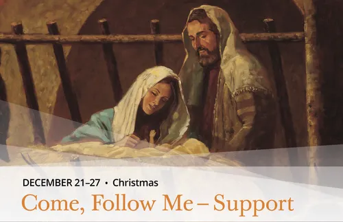 Mary and Joseph with the baby Jesus