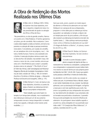 handout, Latter-day Work for the Dead