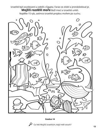 Parting the Red Sea coloring page