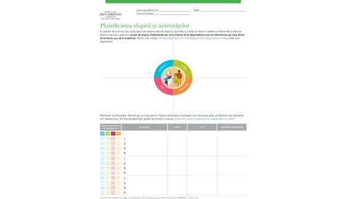 planificarea slujirii și activităților