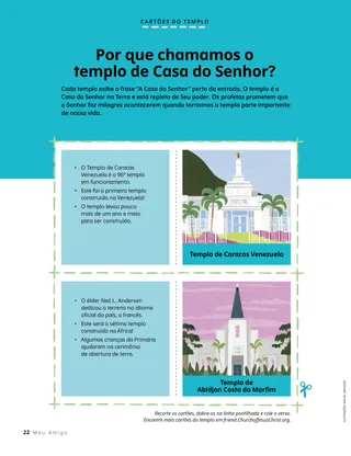 Cartões de templos para recortar