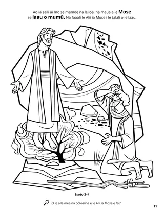 Moses and the Burning Bush coloring page
