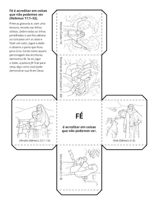 página de atividade: fé é acreditar em coisas que não podemos ver