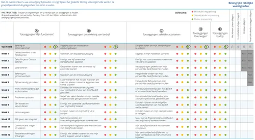 Mijn inspanningen evalueren (schema)