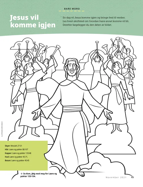 PDF-fargeleggingsside av Jesus Kristus ved hans annet komme