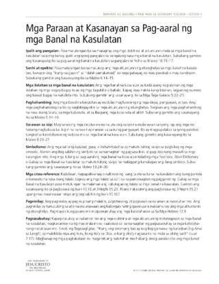 handout, mga paraan at kasanayan sa pag-aaral ng mga banal na kasulatan