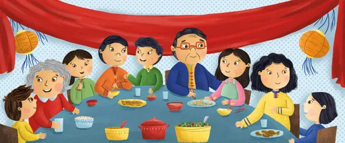 family celebrating Chinese New Year together
