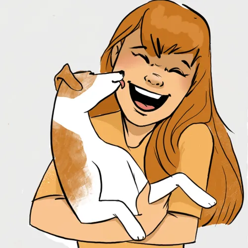 missionary holding dog