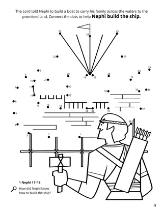 Nephi Built a Boat coloring page