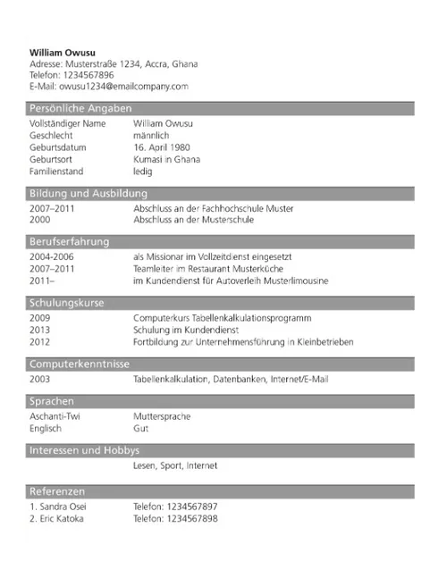 resume example