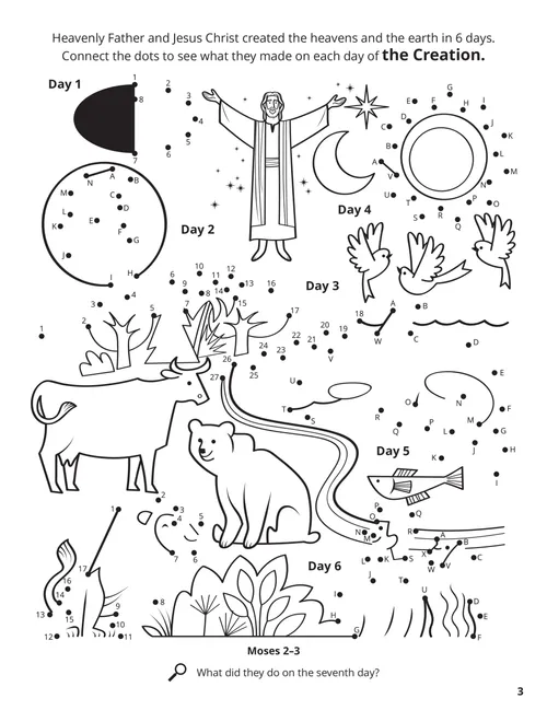 Page from the Pearl of Great Price Coloring Book.