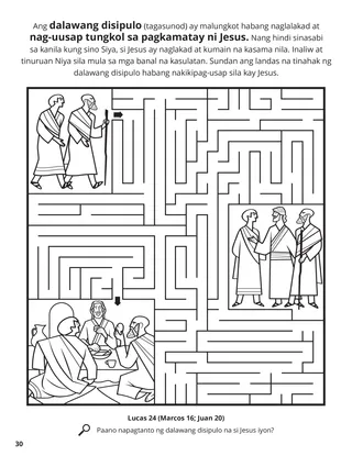 Two Disciples on the Road to Emmarus coloring page