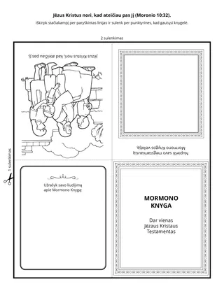 užduočių puslapis. Mormono Knyga moko apie Jėzų Kristų