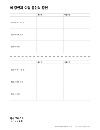 testimony of three and eight witnesses handout