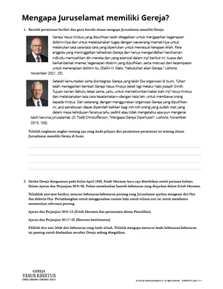 Why Does the Savior Have a Church?