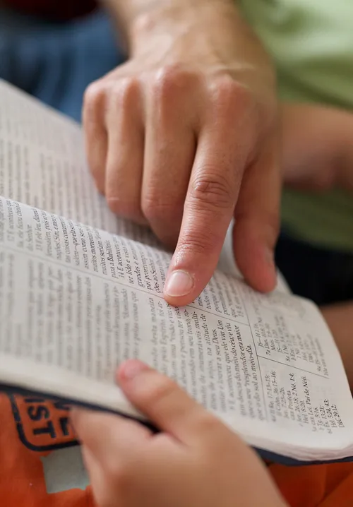 a person reading scriptures