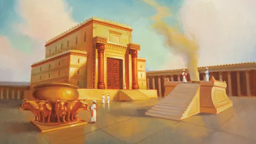 an illustration of the temple of Solomon