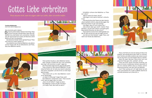 PDF: Geschichte über ein weinendes Mädchen und ein älteres Mädchen, das es tröstet und ihm hilft, sich besser zu fühlen