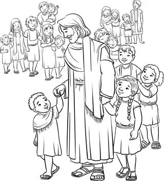 children following Jesus
