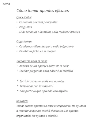Ilustración: Cómo tomar apuntes eficaces, página 1