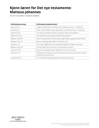 Doctrinal Master - Matthew - John