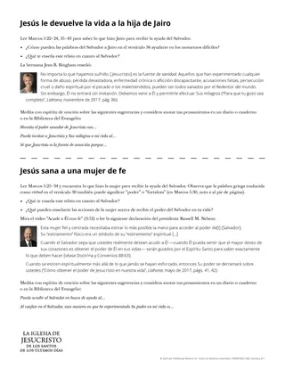 Volante: Jesús le devuelve la vida a la hija de Jairo
