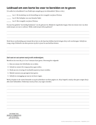 Leidraad om een korte les voor te bereiden en te geven