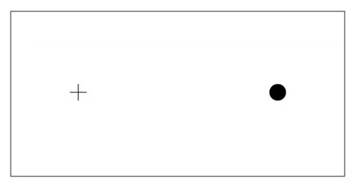 A plus sign and a black dot inside a rectangle.