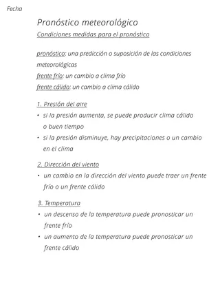 Ejemplo de apuntes de una clase de ciencias