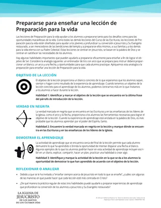 Prepararse para enseñar una lección de Preparación para la vida