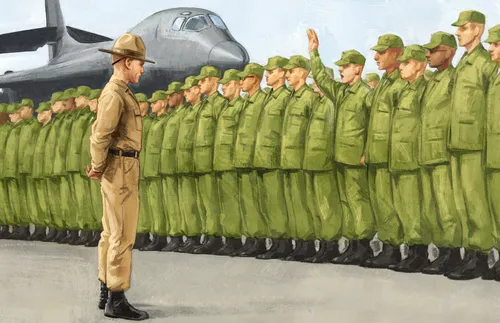 airman raising his hand