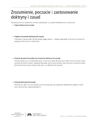 ulotka, Zrozumienie, odczuwanie i zastosowanie doktryny i zasad