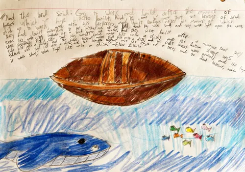 A child’s drawing of a Jaredite barge