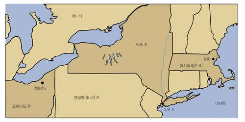 미국 동부 지도