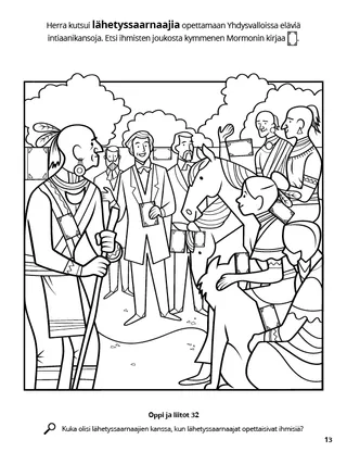 Missionaries Called to the American Indian Nations coloring page