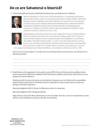 Why Does the Savior Have a Church?