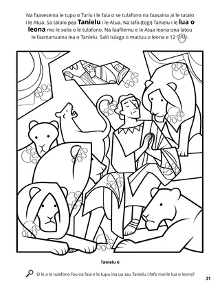 Daniel and the Lions’ Den coloring page
