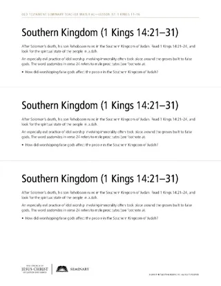 Southern Kingdom (1 Kings 14:21–31) handout
