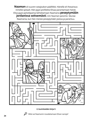 Elisha and Naaman coloring page