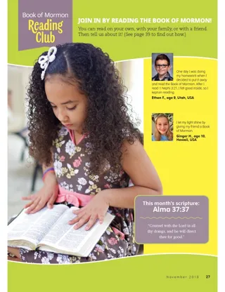 girl reading the Book of Mormon