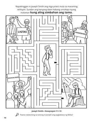 Joseph Smith Wanted to Know Which Church Was Right coloring page
