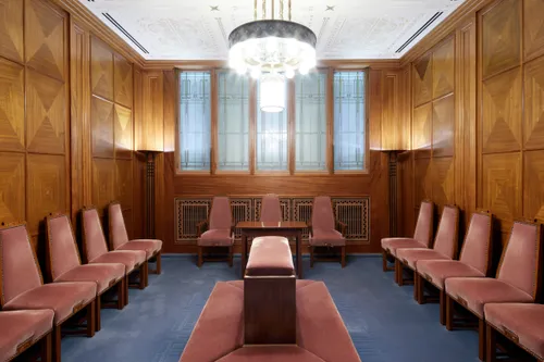 Interior image of a Sealing Room inside the Cardston Alberta Temple.