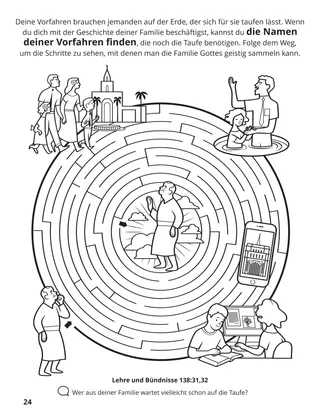 Seite 24 im Malbuch „Wir sammeln die Familie Gottes“