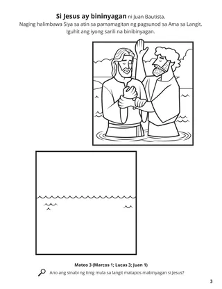 Jesus’s Baptism coloring page