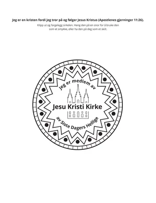 aktivitetsside: jeg er kristen fordi jeg tror på og følger Jesus Kristus